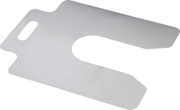 Made in USA - 20 Piece, 4 Inch Long x 4 Inch Wide x 0.001 Inch Thick, Slotted Shim Stock - Stainless Steel, 1-1/4 Inch Wide Slot - Exact Industrial Supply