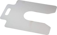 Made in USA - 20 Piece, 4 Inch Long x 4 Inch Wide x 0.002 Inch Thick, Slotted Shim Stock - Stainless Steel, 1-1/4 Inch Wide Slot - Exact Industrial Supply