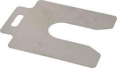 Made in USA - 20 Piece, 4 Inch Long x 4 Inch Wide x 0.02 Inch Thick, Slotted Shim Stock - Stainless Steel, 1-1/4 Inch Wide Slot - Exact Industrial Supply