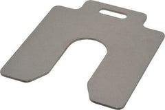 Made in USA - 10 Piece, 4 Inch Long x 4 Inch Wide x 0.075 Inch Thick, Slotted Shim Stock - Stainless Steel, 1-1/4 Inch Wide Slot - Exact Industrial Supply