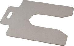 Made in USA - 10 Piece, 5 Inch Long x 5 Inch Wide x 0.075 Inch Thick, Slotted Shim Stock - Stainless Steel, 1-5/8 Inch Wide Slot - Exact Industrial Supply