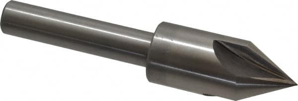 Interstate - 7/8" Head Diam, 1/2" Shank Diam, 4 Flute 60° High Speed Steel Countersink - Exact Industrial Supply