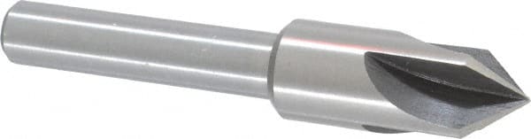 Interstate - 3/4" Head Diam, 1/2" Shank Diam, 4 Flute 82° High Speed Steel Countersink - Exact Industrial Supply