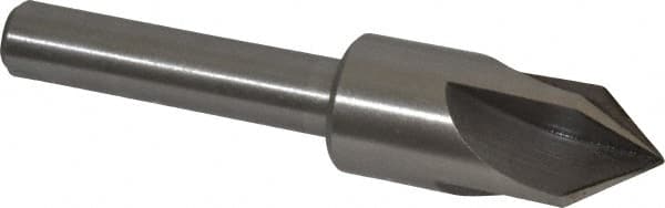 Interstate - 7/8" Head Diam, 1/2" Shank Diam, 4 Flute 82° High Speed Steel Countersink - Exact Industrial Supply