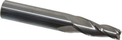 Accupro - 5° Taper Angle per Side, 1/4" Small End Diam, 1" LOC, Solid Carbide 3 Flute Tapered Square End Mill - 3" OAL, 7/16" Shank Diam, Spiral Flute - Exact Industrial Supply