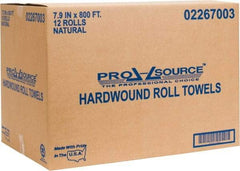 PRO-SOURCE - Hard Roll of 1 Ply Natural Paper Towels - 8" Wide, 800' Roll Length - Exact Industrial Supply