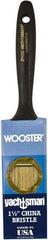 Wooster Brush - 1-1/2" Flat Hog Varnish Brush - 2-3/16" Bristle Length, 6-1/4" Plastic Beavertail Handle - Exact Industrial Supply