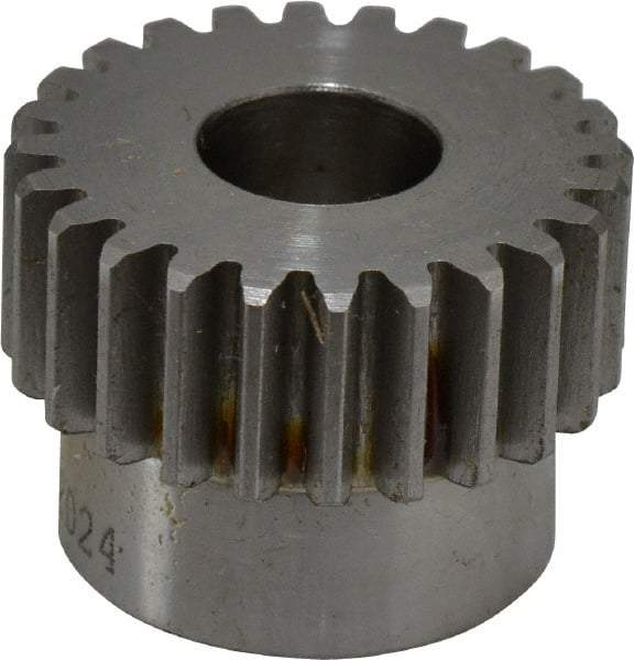 Browning - 20 Pitch, 1.2" Pitch Diam, 1.3" OD, 24 Tooth Spur Gear - 1/2" Face Width, 1/2" Bore Diam, 1-1/16" Hub Diam, 20° Pressure Angle, Steel - Exact Industrial Supply