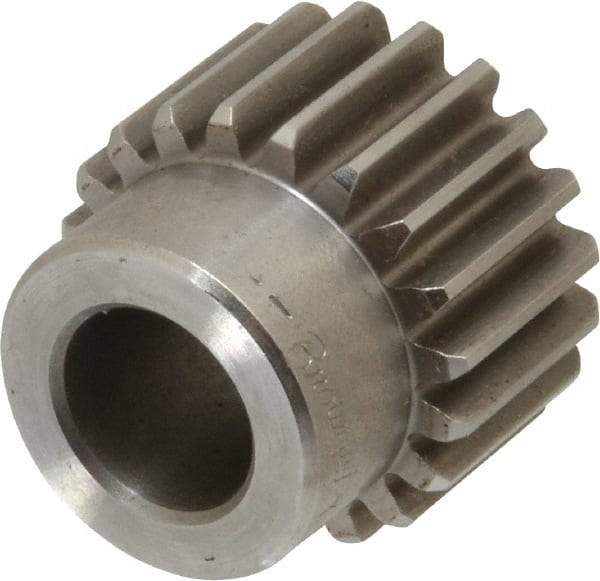 Browning - 16 Pitch, 1-1/4" Pitch Diam, 1.37" OD, 20 Tooth Spur Gear - 3/4" Face Width, 5/8" Bore Diam, 1-1/16" Hub Diam, 20° Pressure Angle, Steel - Exact Industrial Supply