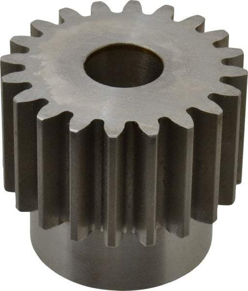 Browning - 8 Pitch, 2-1/2" Pitch Diam, 2.7" OD, 20 Tooth Spur Gear - 1-1/2" Face Width, 7/8" Bore Diam, 2-1/8" Hub Diam, 20° Pressure Angle, Steel - Exact Industrial Supply