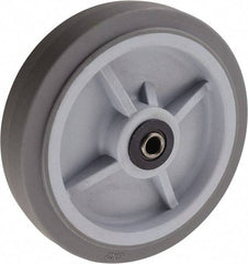 Value Collection - 8 Inch Diameter x 2 Inch Wide, Solid Rubber Caster Wheel - 500 Lb. Capacity, 2-3/16 Inch Hub Length, 1/2 Inch Axle Diameter, Roller Bearing - Exact Industrial Supply