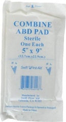 North - 9" Long x 5" Wide, General Purpose Pad - White, Sterile, Gauze Bandage - Exact Industrial Supply