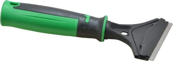 Unger - Stiff Carbon Steel 1-Edge Scraper - 4" Blade Length, Plastic Handle - Exact Industrial Supply