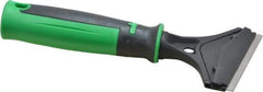 Unger - Stiff Carbon Steel 1-Edge Scraper - 4" Blade Length, Plastic Handle - Exact Industrial Supply
