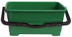 Unger - 6 Gal, Plastic Rectangular Green Bucket/Pail - Handle Included - Exact Industrial Supply