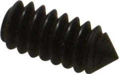 Value Collection - #4-40 UNC, 1/4" OAL, Cone Point Set Screw - Grade 8 Alloy Steel, 0.05" Key - Exact Industrial Supply