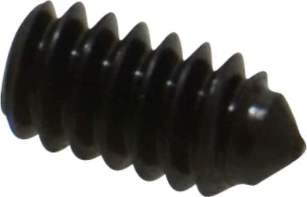Value Collection - #10-24 UNC, 3/8" OAL, Cone Point Set Screw - Grade 8 Alloy Steel, 3/32" Key - Exact Industrial Supply