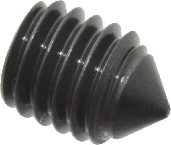 Value Collection - #10-32 UNF, 1/4" OAL, Cone Point Set Screw - Grade 8 Alloy Steel, 3/32" Key - Exact Industrial Supply