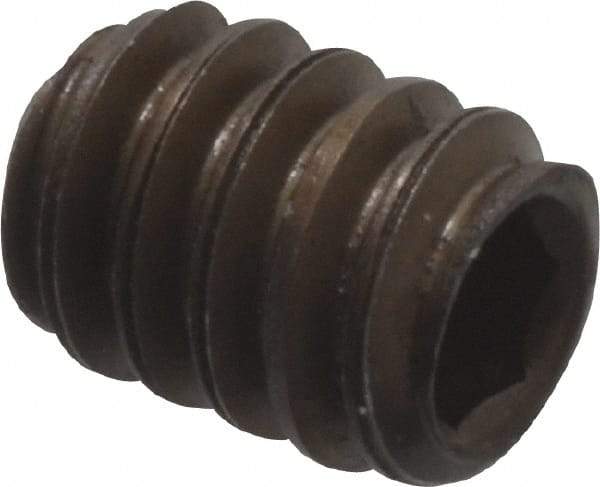 Value Collection - #10-24 UNC, 1/4" OAL, Flat Point Set Screw - Grade 8 Alloy Steel, 3/32" Key - Exact Industrial Supply