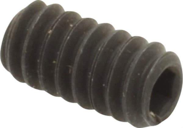 Value Collection - #10-24 UNC, 3/8" OAL, Flat Point Set Screw - Grade 8 Alloy Steel, 3/32" Key - Exact Industrial Supply