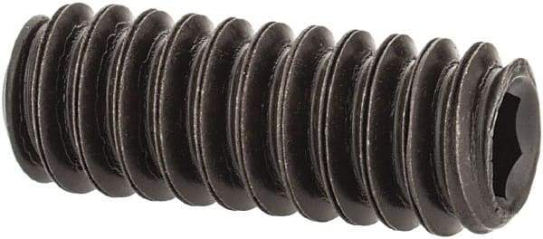 Value Collection - #10-24 UNC, 1/2" OAL, Flat Point Set Screw - Grade 8 Alloy Steel, 3/32" Key - Exact Industrial Supply