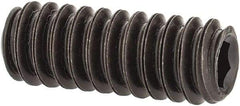 Value Collection - #10-24 UNC, 1/2" OAL, Flat Point Set Screw - Grade 8 Alloy Steel, 3/32" Key - Exact Industrial Supply