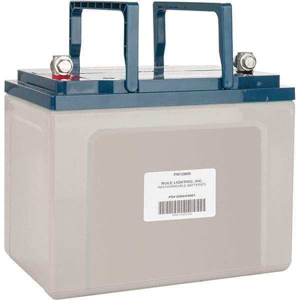 Mule - Lead-Acid, Heavy-Duty L-Type Lead Terminal, 12 Volt, 80 Amp, Lead Rechargeable Battery - 6.67" Wide x 9.68" High x 10.2" Deep - Exact Industrial Supply