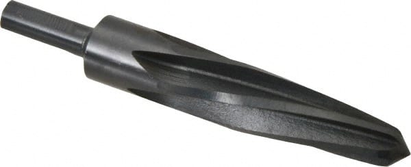 Made in USA - 1-1/16" Reamer Diam, 5/8" Small End Diam, 1/2" Diam Straight Shank, 5" Flute, Bridge Reamer - Exact Industrial Supply