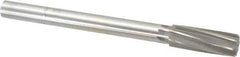 Made in USA - 15/16" High Speed Steel 8 Flute Chucking Reamer - Spiral Flute, 3/4" Straight Shank, 2-5/8" Flute Length, 10" OAL - Exact Industrial Supply