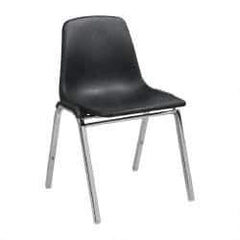 NPS - Polypropylene Black Stacking Chair - Silver Frame, 22 Inch Wide x 22-1/4 Inch Deep x 31 Inch High - Exact Industrial Supply
