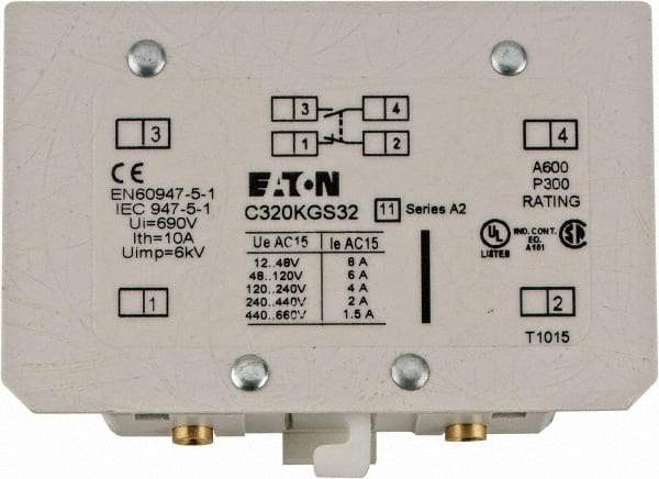 Eaton Cutler-Hammer - Starter Auxiliary Contact - For Use with 100-400A Contactors - Exact Industrial Supply