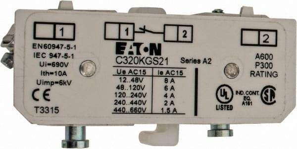 Eaton Cutler-Hammer - Starter Auxiliary Contact - For Use with 100-400A Contactors - Exact Industrial Supply