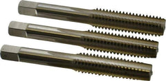 Hertel - 7/16-14 UNC, 4 Flute, Bottoming, Plug & Taper, Bright Finish, High Speed Steel Tap Set - 3-5/32" OAL, 2B/3B Class of Fit - Exact Industrial Supply