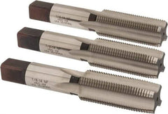 Hertel - 7/8-14 UNF, 4 Flute, Bottoming, Plug & Taper, Bright Finish, High Speed Steel Tap Set - 4-11/16" OAL, 2B/3B Class of Fit - Exact Industrial Supply