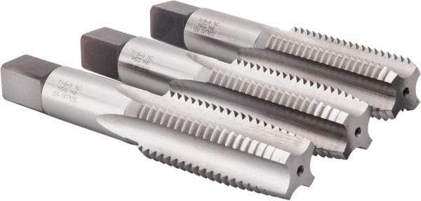 Hertel - 7/8-9 UNC, 4 Flute, Bottoming, Plug & Taper, Bright Finish, High Speed Steel Tap Set - 4-11/16" OAL, 2B/3B Class of Fit - Exact Industrial Supply