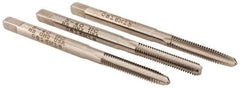 Hertel - #5-40 UNC, 3 Flute, Bottoming, Plug & Taper, Bright Finish, High Speed Steel Tap Set - 1-15/16" OAL, 2B/3B Class of Fit - Exact Industrial Supply