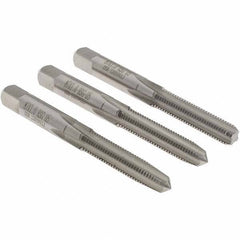 Hertel - M7x1.00, D5, 4 Flutes, Bottoming, Plug, Taper Chamfer, Bright Finish, High Speed Steel Tap Set - 6H Class of Fit - Exact Industrial Supply