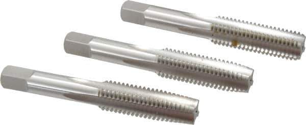 Hertel - M14x2.00 Metric Coarse, 4 Flute, Bottoming, Plug & Taper, Bright Finish, High Speed Steel Tap Set - 3-19/32" OAL, 6H Class of Fit - Exact Industrial Supply