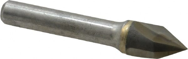 Hertel - 1/2" Head Diam, 3/8" Shank Diam, 3 Flute 60° Solid Carbide Countersink - Exact Industrial Supply