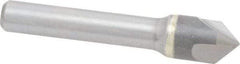 Hertel - 1/2" Head Diam, 3/8" Shank Diam, 3 Flute 90° Solid Carbide Countersink - Bright Finish, 2-1/2" OAL, Single End, Straight Shank, Right Hand Cut - Exact Industrial Supply