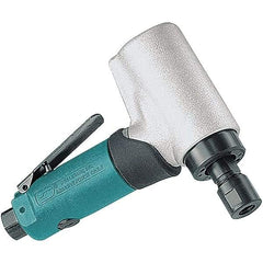 Dynabrade - 1/4" Collet, Angle Handle, Air Angle Die Grinder - 24,000 RPM, Front Exhaust, 27.99 CFM, 0.5 hp, 90 psi, 1/4 NPT Inlet - Exact Industrial Supply