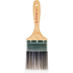 Wooster Brush - 3" Flat Nylon/Polyester Varnish Brush - 3-3/16" Bristle Length, 6-1/2" Maple Beavertail Handle - Exact Industrial Supply