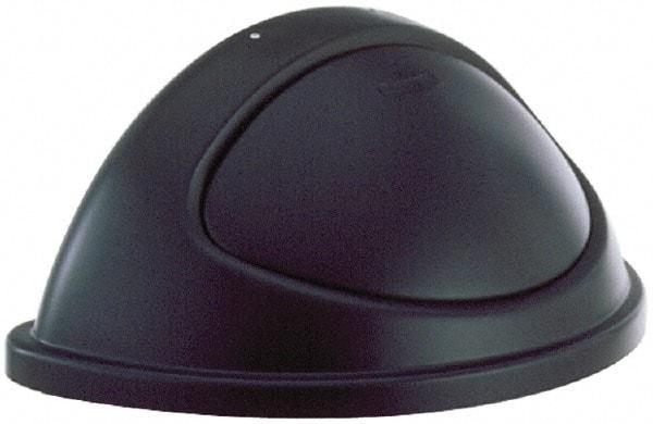 Rubbermaid - Half-Round Lid for Use with 21 Gal Trash Cans - Black, Polyethylene, For Untouchable Trash Cans - Exact Industrial Supply