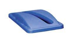 Rubbermaid - Rectangle Lid for Use with 15-7/8 Gal Rectangular Recycle Containers - Blue, Plastic, For 3540, 3541 & 3554 - Exact Industrial Supply