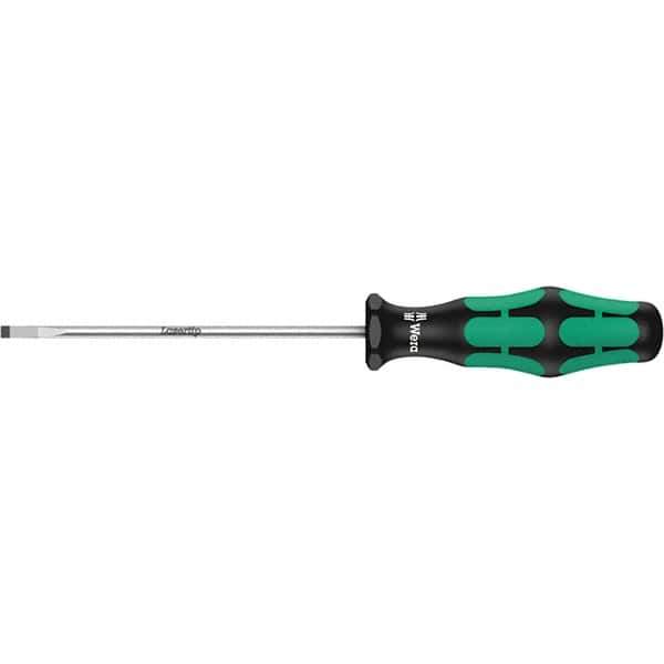 Wera - 3mm Blade Width, Slotted Screwdriver - 150mm Blade Length, Round Shank, Ergonomic Handle - Exact Industrial Supply