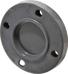 Value Collection - 3" Pipe, 7-5/8" OD, PVC Blind Pipe Flange - Schedule 80, Gray - Exact Industrial Supply