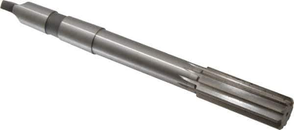 Made in USA - 1-1/16" High Speed Steel 10 Flute Chucking Reamer - Straight Flute, 3MT Morse Taper Shank, 2-3/4" Flute Length, 10-1/2" OAL - Exact Industrial Supply