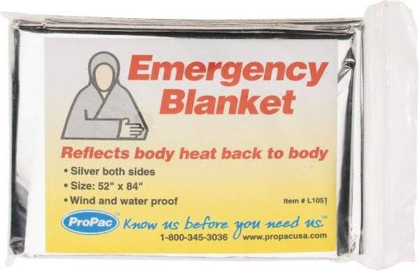 PRO-SAFE - Mylar Rescue and Emergency Blanket - 7 Ft. Long x 52 Inch Wide, Comes in Packet - Exact Industrial Supply