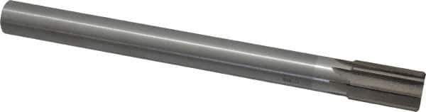 Interstate - 1" Diam, 0.873 to 0.875" Max Diam Straight Shank, 1-5/8" Flute Length, Machine Expansion Reamer - Straight Flute, 10-1/2" OAL, Right Hand Cut, 8 Flutes, High Speed Steel, Bright Finish - Exact Industrial Supply