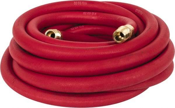 Continental ContiTech - 1/2" ID 25' Long Oil Resistant Air Hose - 250 Working psi, 190°, 1/2" Fitting, Red - Exact Industrial Supply